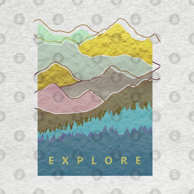 Watercolor Mountains Geometric Nature Woods Aesthetic by FandomizedRose